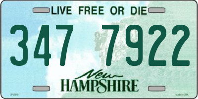 NH license plate 3477922