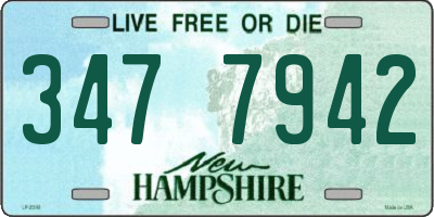 NH license plate 3477942