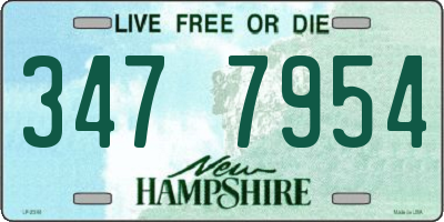 NH license plate 3477954