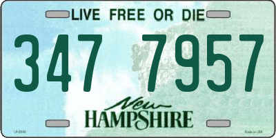 NH license plate 3477957