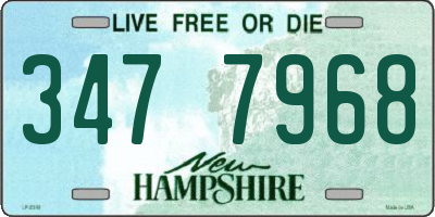 NH license plate 3477968