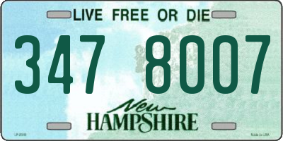 NH license plate 3478007