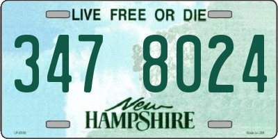 NH license plate 3478024