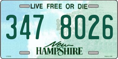 NH license plate 3478026