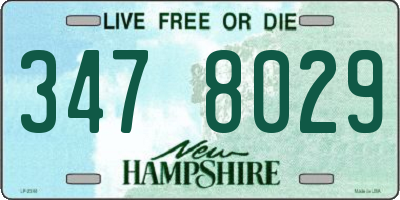 NH license plate 3478029
