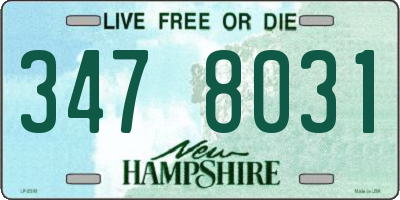 NH license plate 3478031
