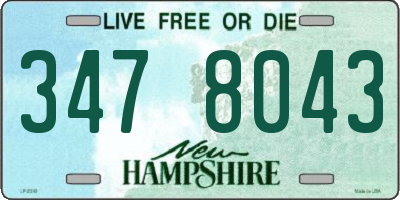 NH license plate 3478043