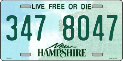 NH license plate 3478047