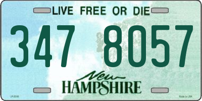 NH license plate 3478057