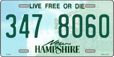 NH license plate 3478060