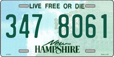 NH license plate 3478061