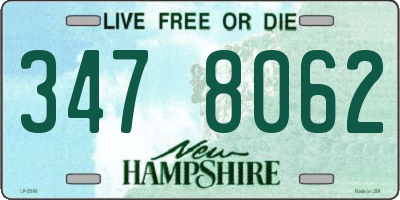 NH license plate 3478062