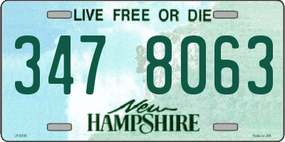 NH license plate 3478063