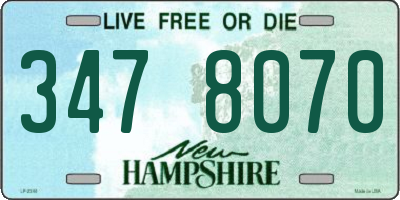 NH license plate 3478070