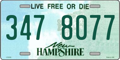 NH license plate 3478077