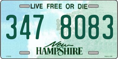 NH license plate 3478083