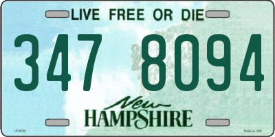 NH license plate 3478094
