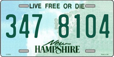 NH license plate 3478104