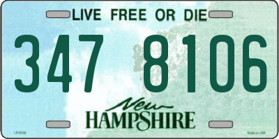 NH license plate 3478106