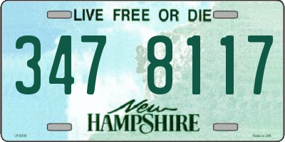 NH license plate 3478117
