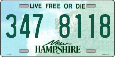 NH license plate 3478118