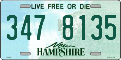 NH license plate 3478135