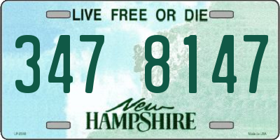 NH license plate 3478147