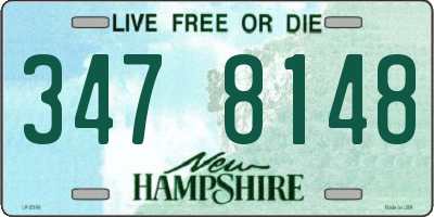 NH license plate 3478148