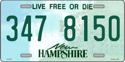 NH license plate 3478150