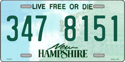 NH license plate 3478151