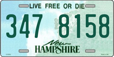 NH license plate 3478158