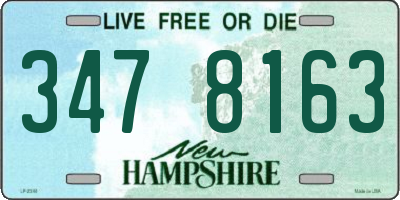 NH license plate 3478163