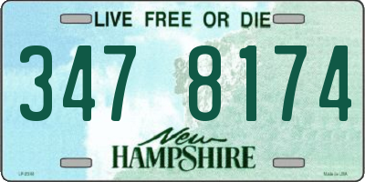 NH license plate 3478174