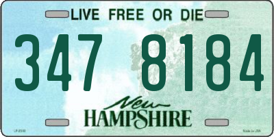 NH license plate 3478184