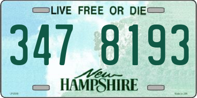 NH license plate 3478193