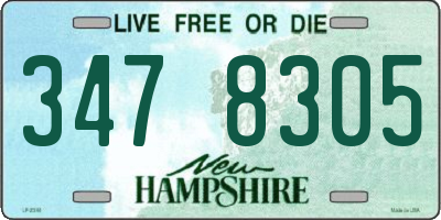 NH license plate 3478305