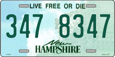 NH license plate 3478347