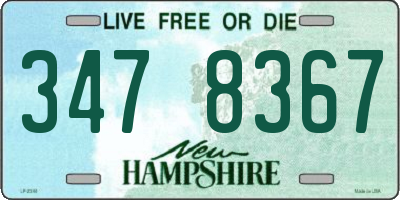 NH license plate 3478367