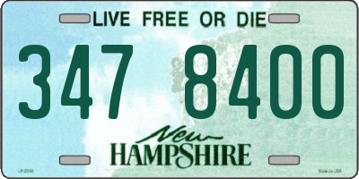 NH license plate 3478400