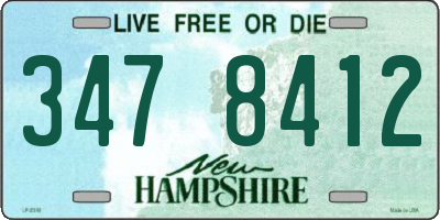 NH license plate 3478412