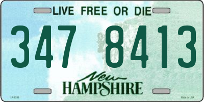 NH license plate 3478413
