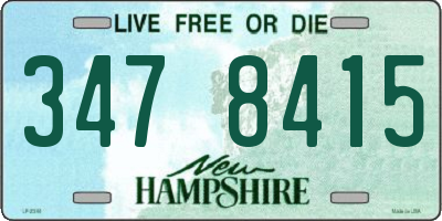 NH license plate 3478415
