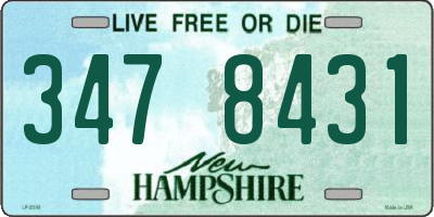 NH license plate 3478431