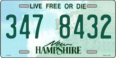 NH license plate 3478432