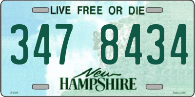 NH license plate 3478434