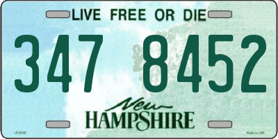 NH license plate 3478452