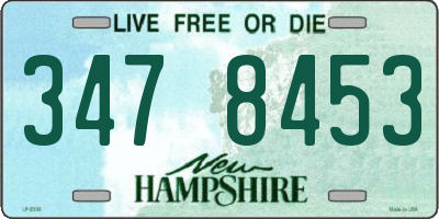 NH license plate 3478453