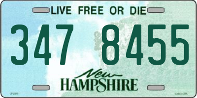 NH license plate 3478455