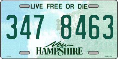 NH license plate 3478463