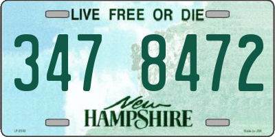 NH license plate 3478472